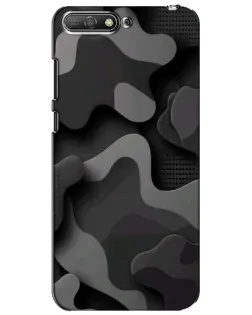 Чехол для Huawei Y6 2018 с картинкой «Темный абстрактный камуфляж»