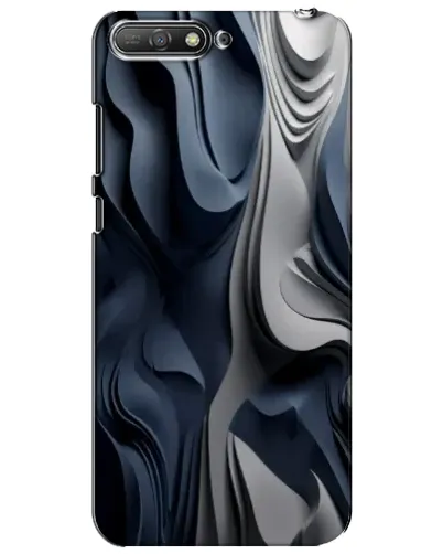 Чехол для Huawei Y6 2018 с картинкой «Объемные синие складки»