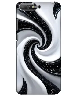 Чехол для Huawei Y6 2018 с картинкой «Черно-белая спираль»