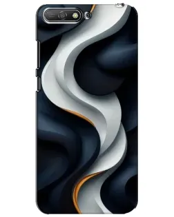 Чехол для Huawei Y6 2018 с картинкой «Объемные черно-белые ленты»