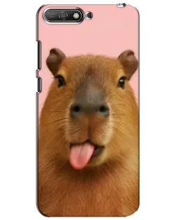 Чохол для Huawei Y6 2018 з картинкою «Капібара з язиком»