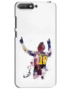 Чехол для Huawei Y6 2018 с картинкой «Акварельный Месси Барселона»