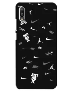 Чохол для Huawei Y6 2019 з картинкою «Nike Black Pattern» Чохол для Huawei Y6 2019 з картинкою «Nike Black Pattern»