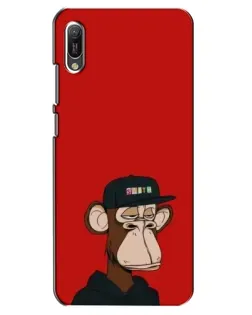 Чехол для Huawei Y6 2019 с картинкой «Bored Ape — красный фон»