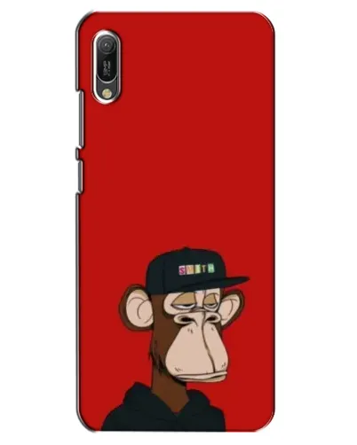 Чехол для Huawei Y6 2019 с картинкой «Bored Ape — красный фон»
