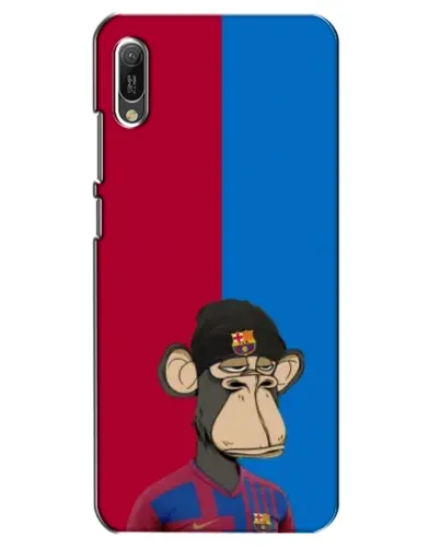 Чехол для Huawei Y6 2019 с картинкой «Bored Ape — фанат Барсы»
