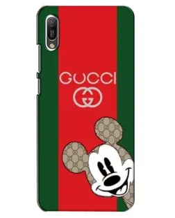 Чехол для Huawei Y6 2019 с картинкой «Gucci — полосы и Микки»