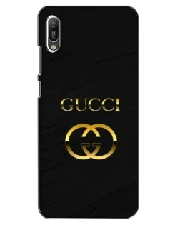 Чехол для Huawei Y6 2019 с картинкой «Золотой логотип Gucci»