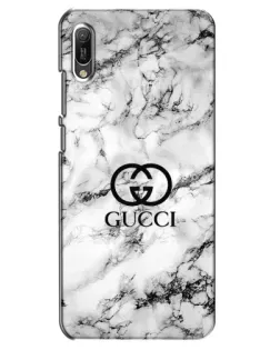 Чехол для Huawei Y6 2019 с картинкой «Gucci — мраморный шик»