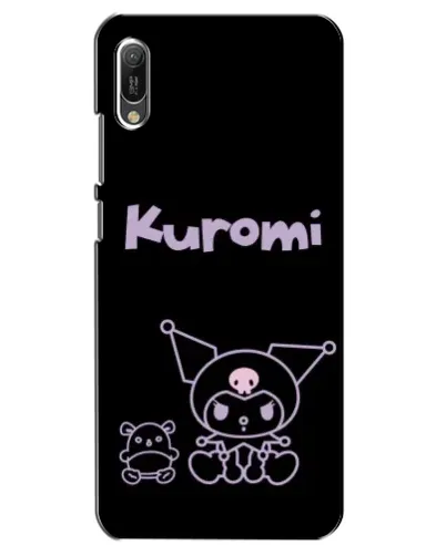 Чехол для Huawei Y6 2019 с картинкой «Kuromi — черный минимализм»
