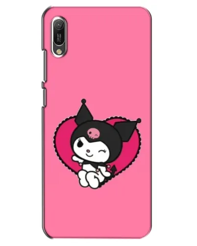 Чехол для Huawei Y6 2019 с картинкой «Kuromi — любовь в сердце»