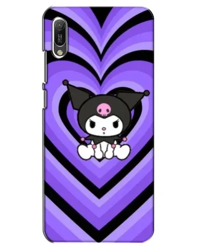Чехол для Huawei Y6 2019 с картинкой «Kuromi и фиолетовые сердца»