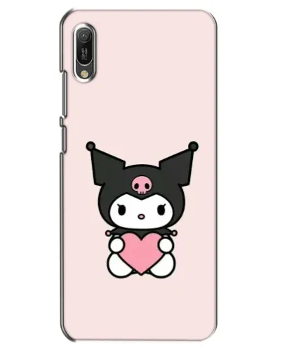 Чехол для Huawei Y6 2019 с картинкой «Kuromi и сердце»