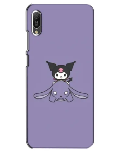 Чехол для Huawei Y6 2019 с картинкой «Kuromi на лиловом фоне»