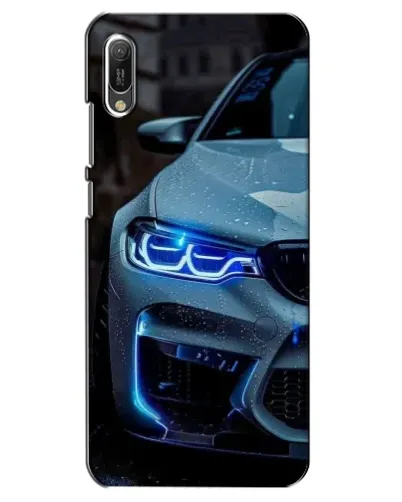 Чехол для Huawei Y6 2019 с картинкой «Взгляд BMW с синими фарами»
