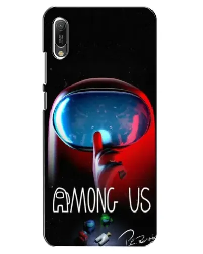 Чехол для Huawei Y6 2019 с картинкой «Красный импостер — макро»