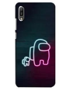 Чехол для Huawei Y6 2019 с картинкой «Among Us неон-арт»