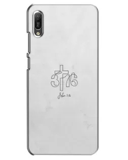 Чехол для Huawei Y6 2019 с картинкой «Иоанна 3:16 Крест»