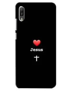 Чехол для Huawei Y6 2019 с картинкой «Сердце - Jesus»