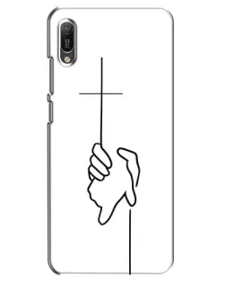 Чехол для Huawei Y6 2019 с картинкой «Рука держит»