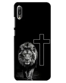 Чехол для Huawei Y6 2019 с картинкой «Лев и Крест»