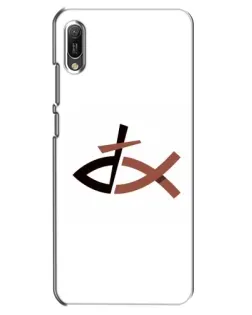 Чехол для Huawei Y6 2019 с картинкой «Рыба и крест»