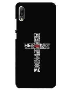 Чехол для Huawei Y6 2019 с картинкой «Текстовый крест»