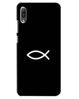 Чехол для Huawei Y6 2019 с картинкой «Символ рыбы Jesus»
