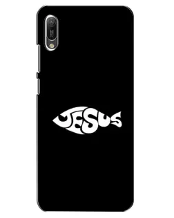 Чехол для Huawei Y6 2019 с картинкой «Рыба Jesus»