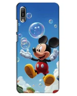 Чехол для Huawei Y6 2019 с картинкой «Mickey и мыльные пузыри»
