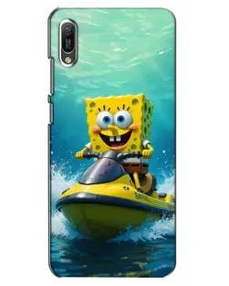 Чохол для Huawei Y6 2019 з картинкою «Спанч Боб на гідроциклі» Чохол для Huawei Y6 2019 з картинкою «Спанч Боб на гідроциклі»