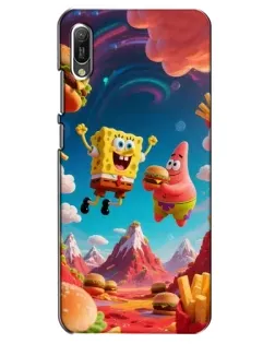 Чехол для Huawei Y6 2019 с картинкой «Космический фастфуд»