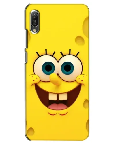 Чехол для Huawei Y6 2019 с картинкой «Губка Боб улыбка»
