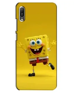 Чехол для Huawei Y6 2019 с картинкой «Позитивный Губка Боб»
