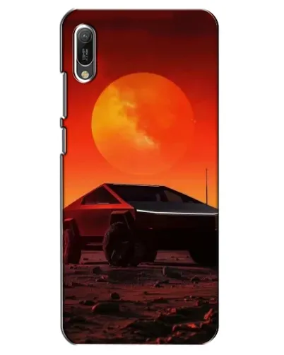 Чехол для Huawei Y6 2019 с картинкой «Cybertruck на Марсе»