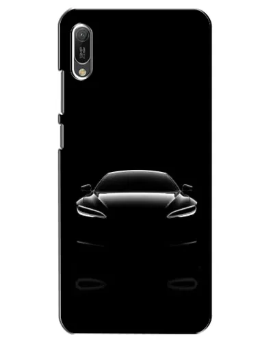 Чехол для Huawei Y6 2019 с картинкой «Силуэт Tesla Night»