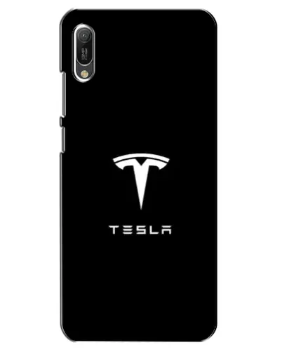 Чехол для Huawei Y6 2019 с картинкой «Tesla White Logo»