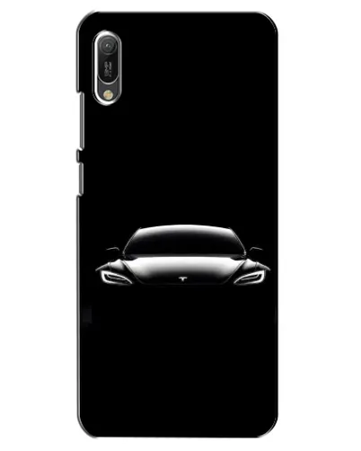 Чехол для Huawei Y6 2019 с картинкой «Фары Tesla Night»