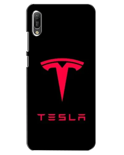 Чехол для Huawei Y6 2019 с картинкой «Tesla Red Logo»