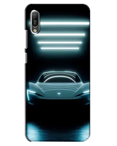 Чехол для Huawei Y6 2019 с картинкой «Tesla в неоне»