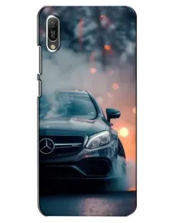 Чехол для Huawei Y6 2019 с картинкой «Mercedes — ночной город»