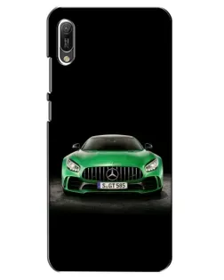 Чехол для Huawei Y6 2019 с картинкой «Mercedes — неоновый лого»