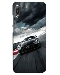 Чехол для Huawei Y6 2019 с картинкой «Гоночный Mercedes AMG»