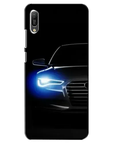 Чехол для Huawei Y6 2019 с картинкой «Неоновый взгляд Audi»