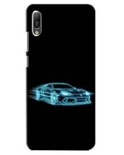 Чохол для Huawei Y6 2019 з картинкою «Неоновий контур Lamborghini»
