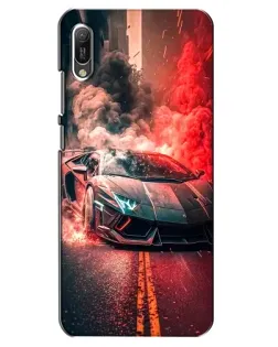 Чохол для Huawei Y6 2019 з картинкою «Lamborghini червоний дим»
