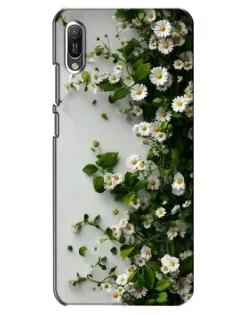 Чехол для Huawei Y6 2019 с картинкой «Ветка мелких белых цветов» Чехол для Huawei Y6 2019 с картинкой «Ветка мелких белых цветов»