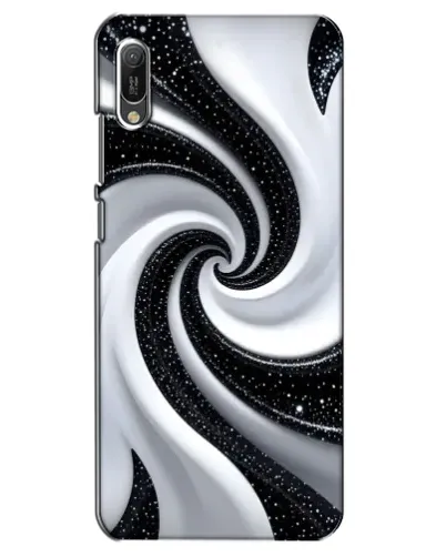 Чехол для Huawei Y6 2019 с картинкой «Черно-белая спираль»