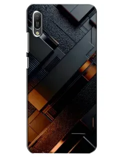 Чехол для Huawei Y6 2019 с картинкой «Черные геометрические блоки»