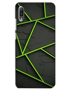 Чехол для Huawei Y6 2019 с картинкой «Зеленые геометрические линии»